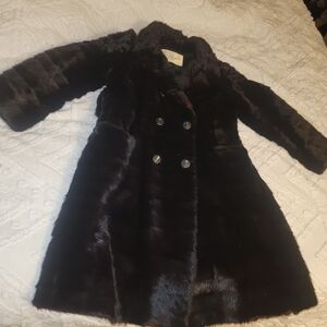 Elegant Black Faux Fur Coat